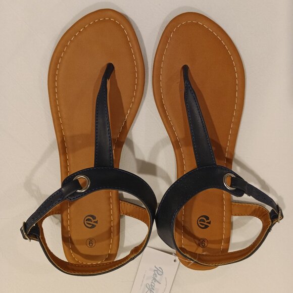NWT Rekayla Flat Thong Sandals (Navy Blue) Size 9M - Picture 1 of 3